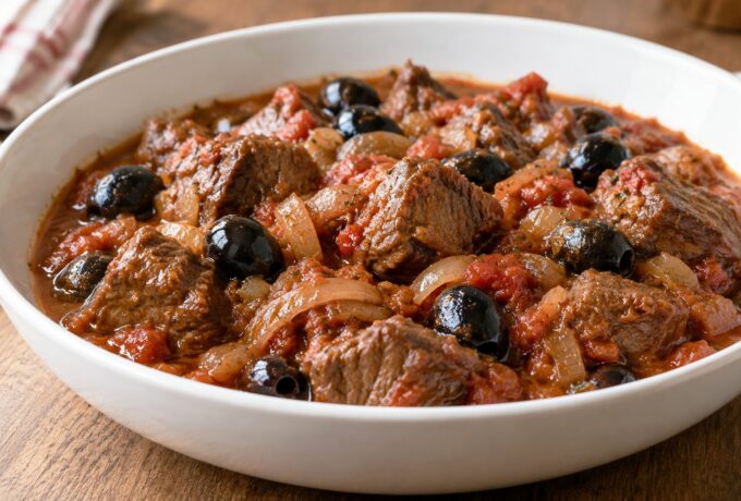 Estouffade de bœuf aux olives et tomates