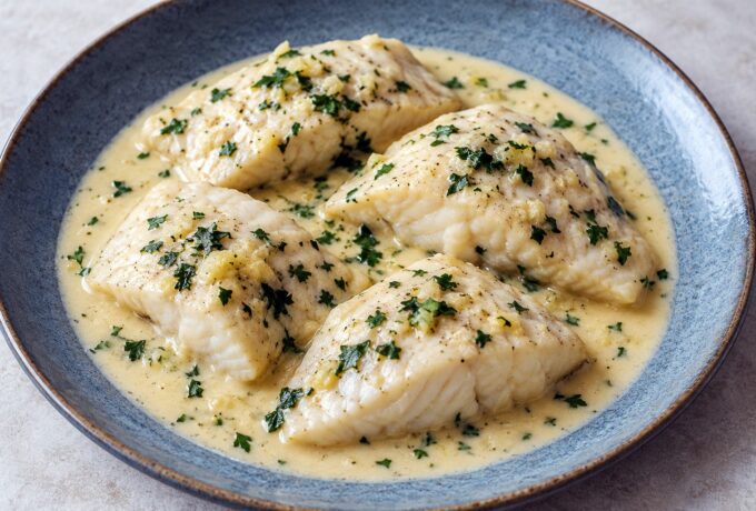 Filets de barbue au gingembre, sauce crémeuse