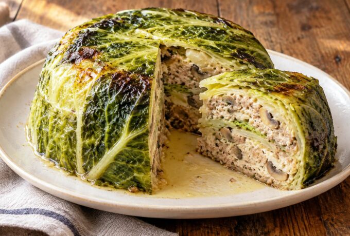 Gâteau de chou farci au porc et au veau