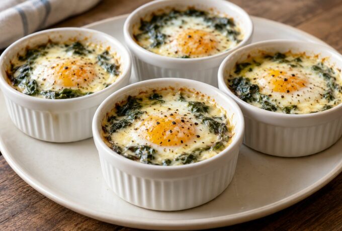 Œufs cocotte à l’oseille et à la crème