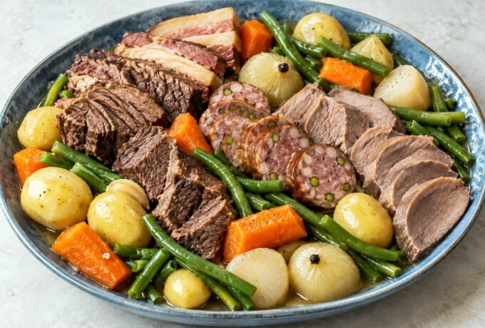 Potée de grand-mère au bœuf et saucisson pistaché