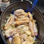Poulet a la vanille et au rhum flambé