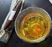 Poulet a la vanille et au rhum  safran