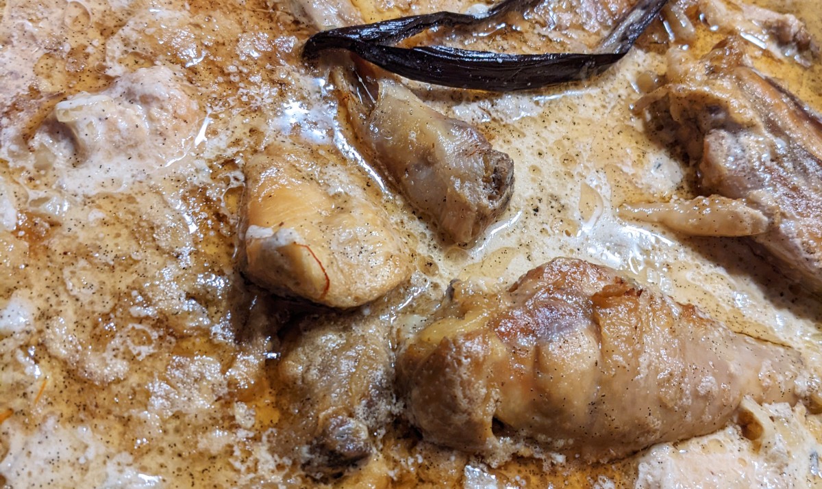 Poulet a la vanille et au rhum