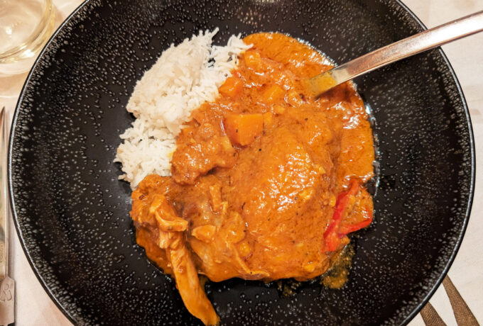 Poulet mafé aux patates douces et Dakatine