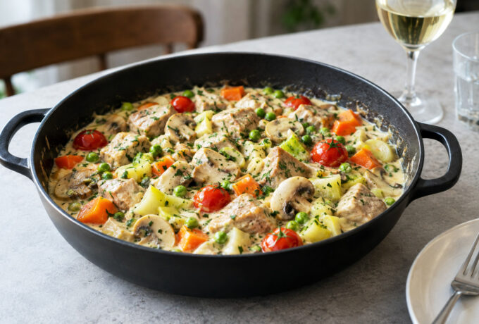 Sauté de veau sauce aux herbes