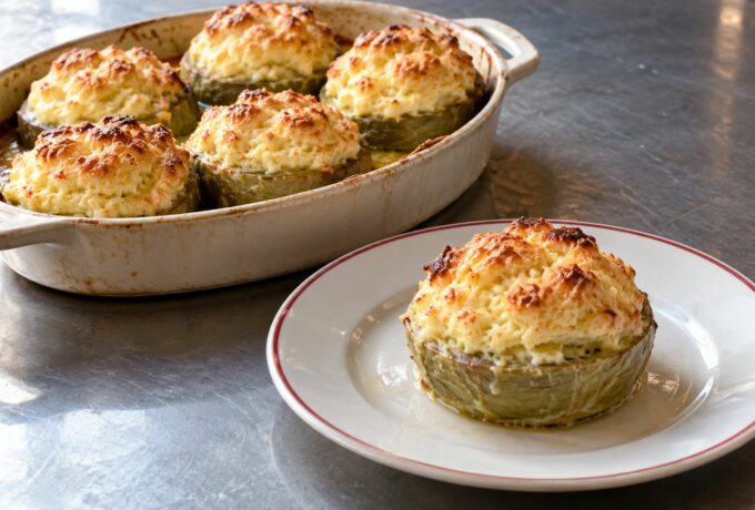 Artichauts gratinés en soufflé