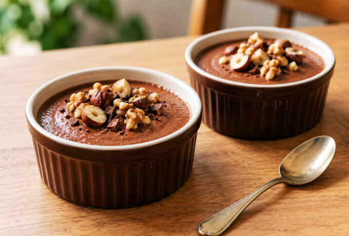 Bavarois au chocolat à la crème anglaise