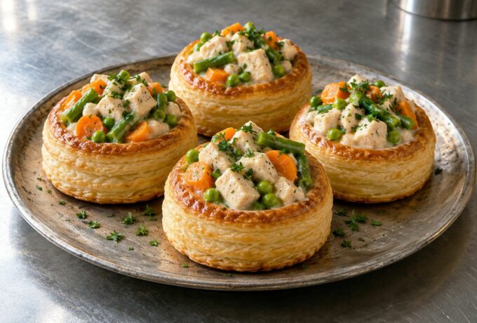 Bouchées feuilletées au poulet et aux légumes
