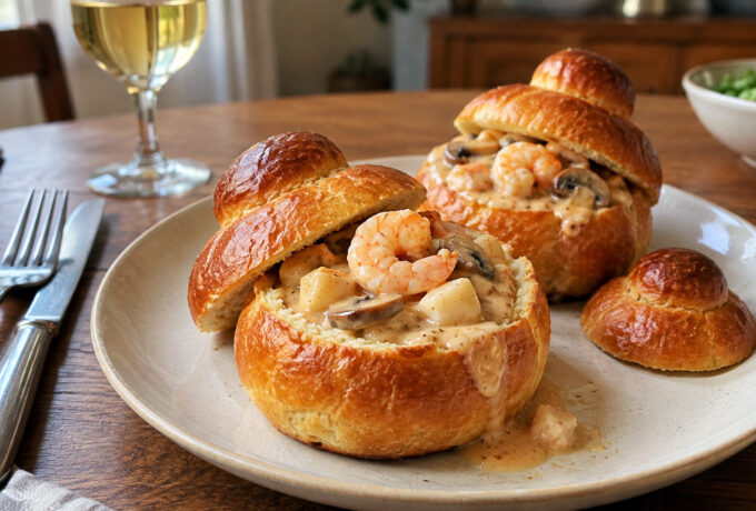 brioches fourrees aux fruits de mer