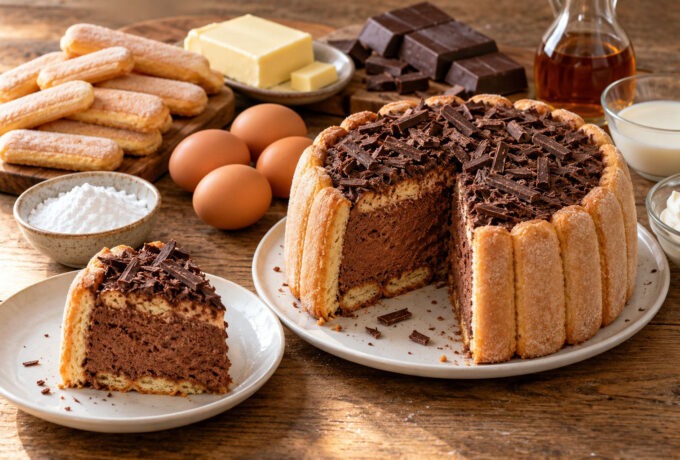 Charlotte au chocolat et au rhum