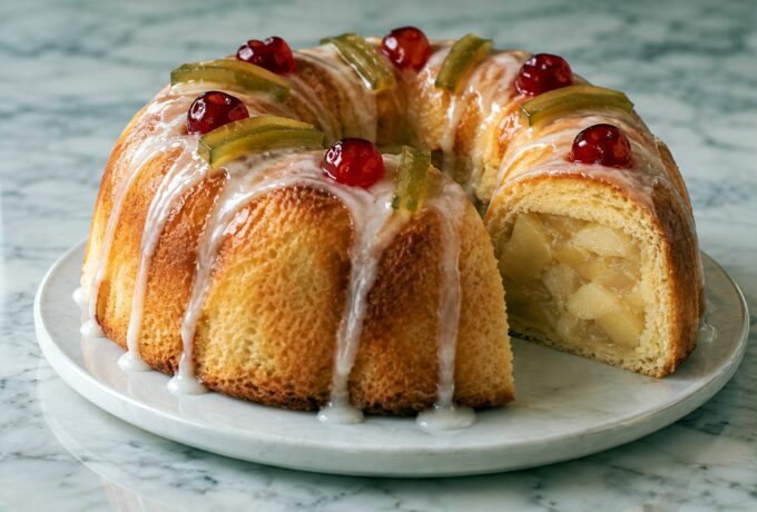 Charlotte aux pommes, poires et brioche