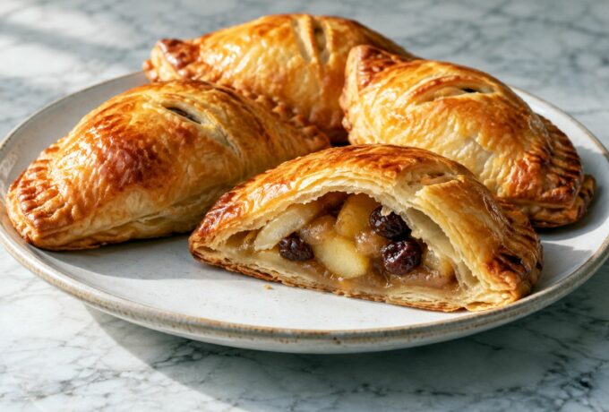 Chaussons aux pommes et raisins au rhum