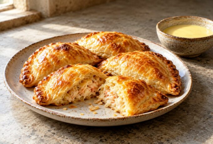 Chaussons feuilletés au crabe