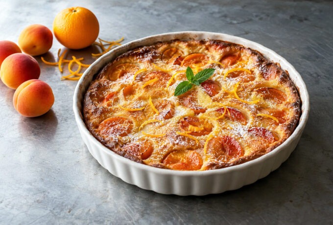 Clafoutis aux abricots, amandes et orange