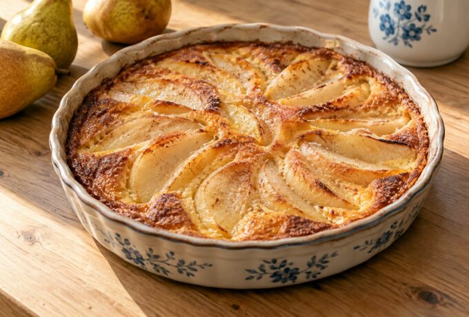 Clafoutis aux poires, vanille et cannelle
