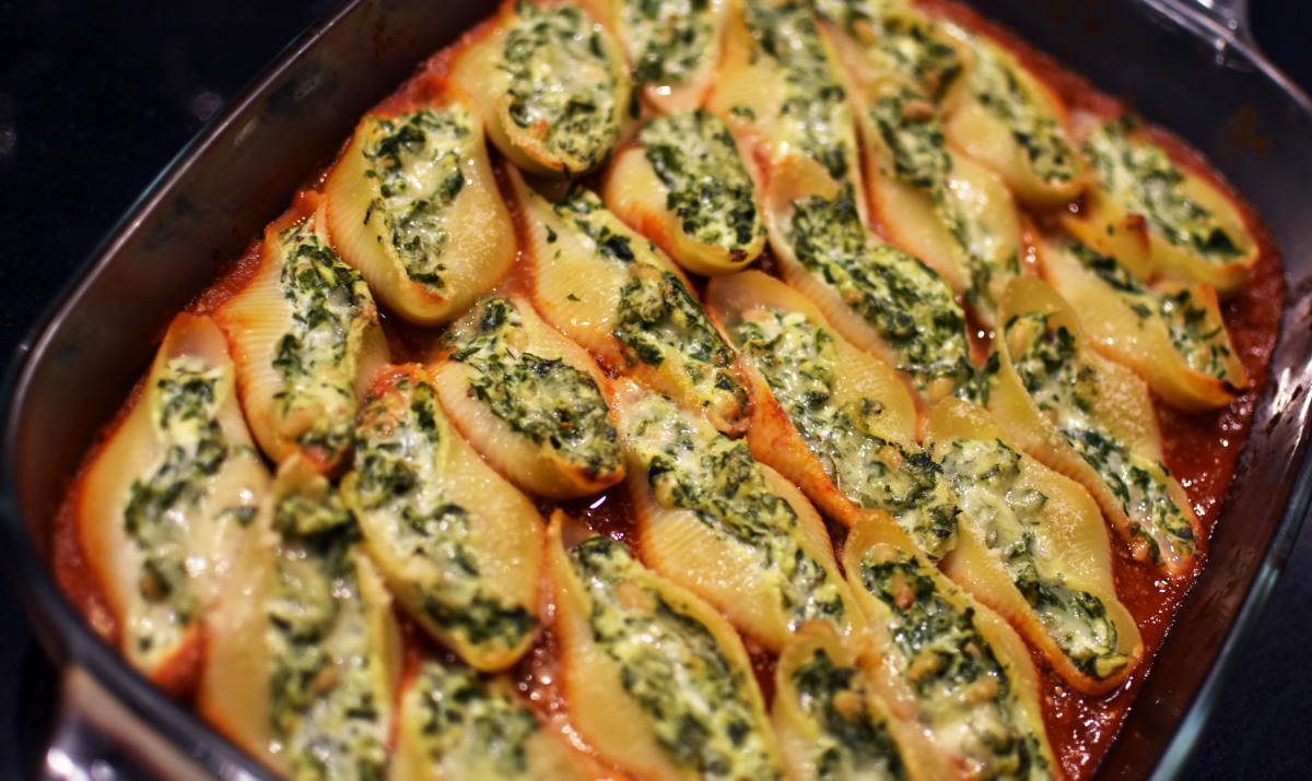 conchiglioni farcis a la ricotta et blettes
