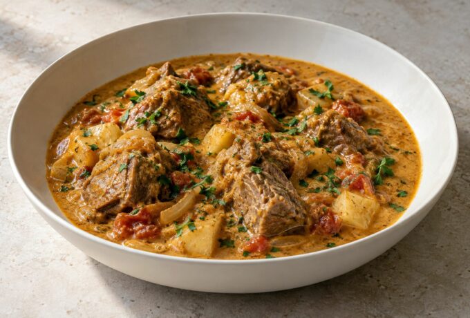 Curry d’épaule et de collier d’agneau au coco