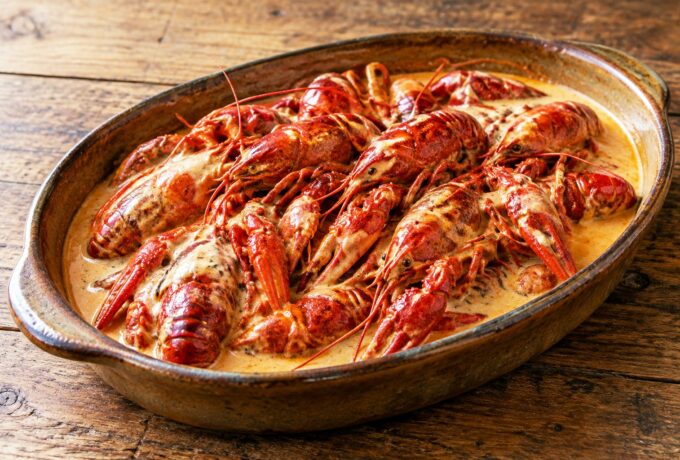 Écrevisses pochées au riesling et à l’estragon