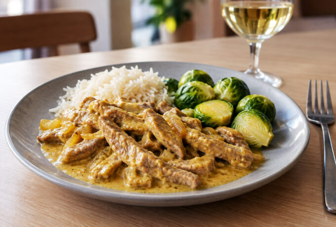 Émincé de veau au curry