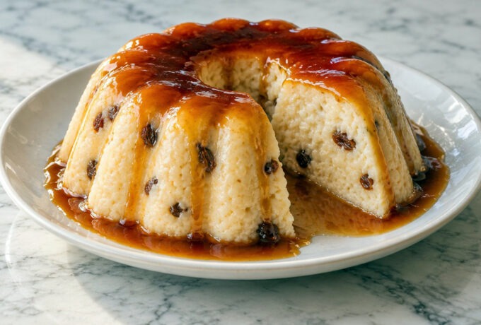 Entremets de riz aux raisins et au rhum