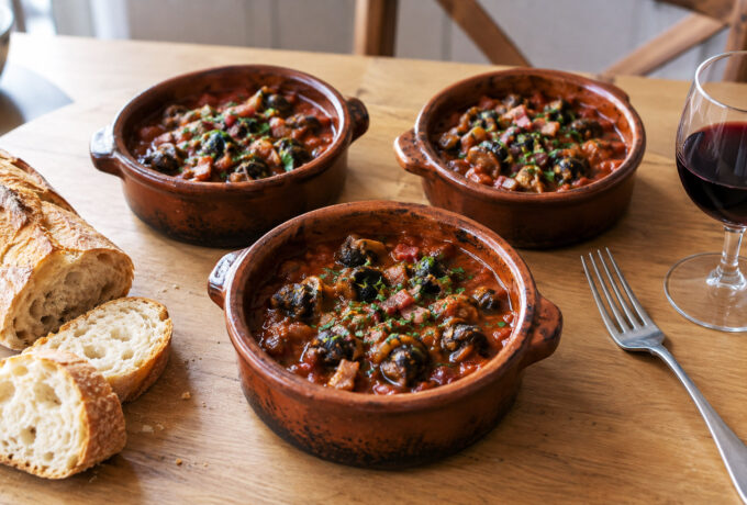 Escargots en cassolettes aux anchois