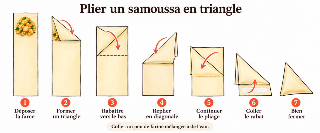 Samoussas réunionnais au poulet, combava et pâte maison