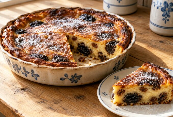 Far breton aux pruneaux, raisins et rhum