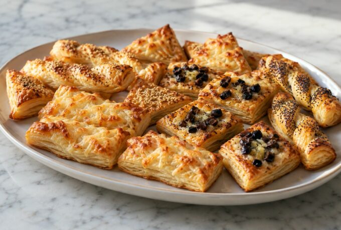 Feuilletés apéritifs avec des chutes de pâte