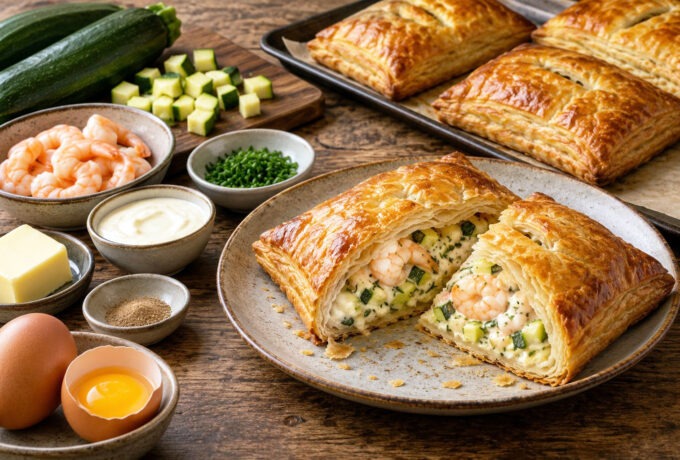 Feuilletés aux crevettes et aux courgettes