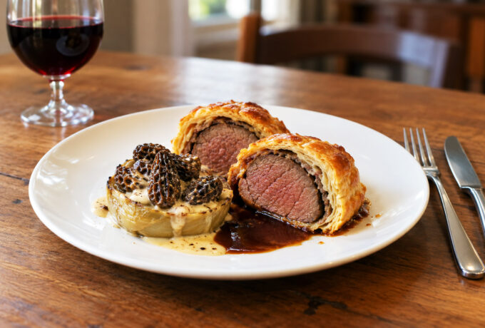 Filet de chevreuil en feuilleté aux morilles
