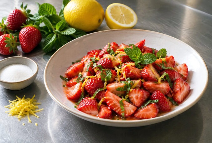 Fraises au citron et à la menthe