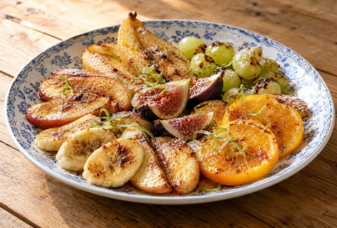 Fruits grillés au beurre et à la cannelle