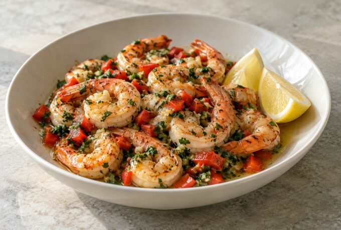 Gambas en persillade au citron