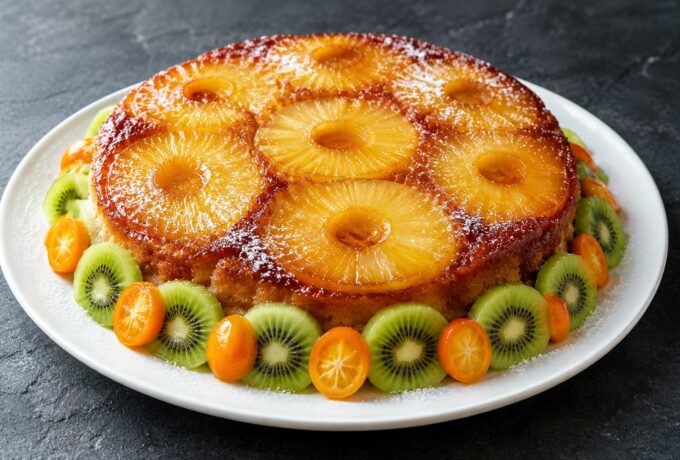 Gâteau renversé à l’ananas caramélisé
