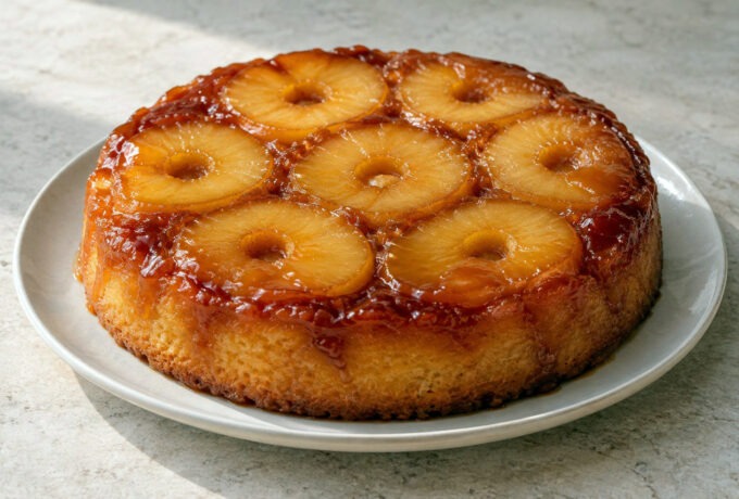 Gâteau renversé aux pommes caramélisées