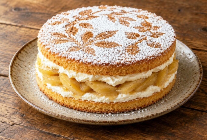 Génoise fourrée aux pommes et au calvados