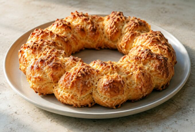Gougère au comté en couronne