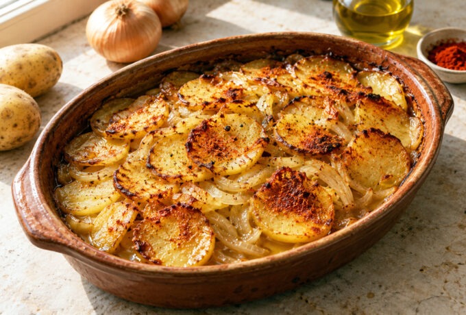 Gratin de pommes de terre au paprika et bouillon