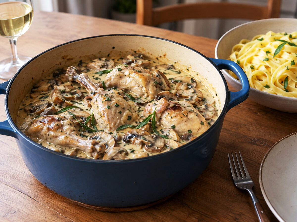 Lapin à la crème et à l'estragon