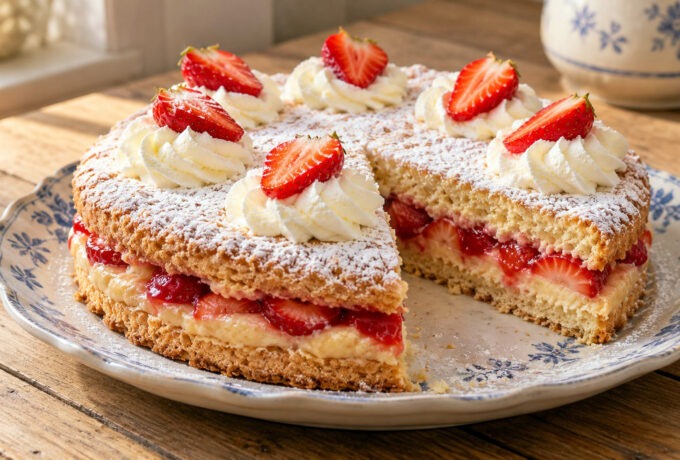 Macaronade aux fraises et crème d’amandes