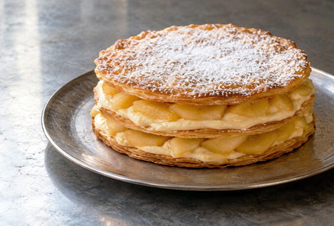 Millefeuille aux pommes et crème vanillée