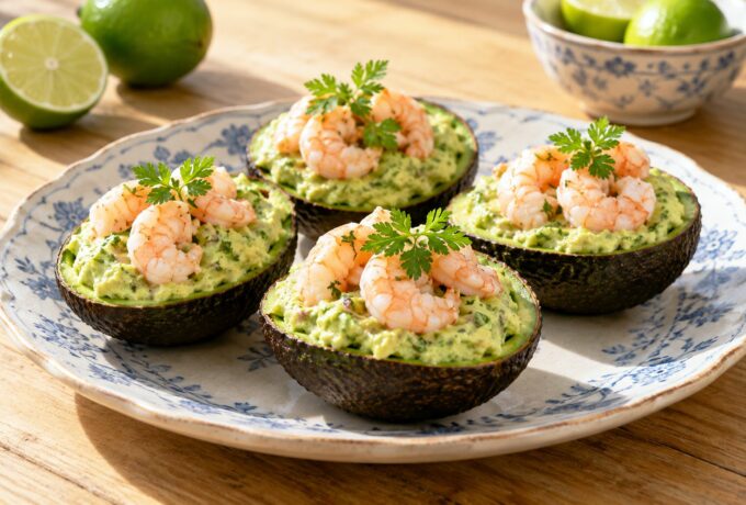 Mousse d’avocat aux crevettes et citron vert