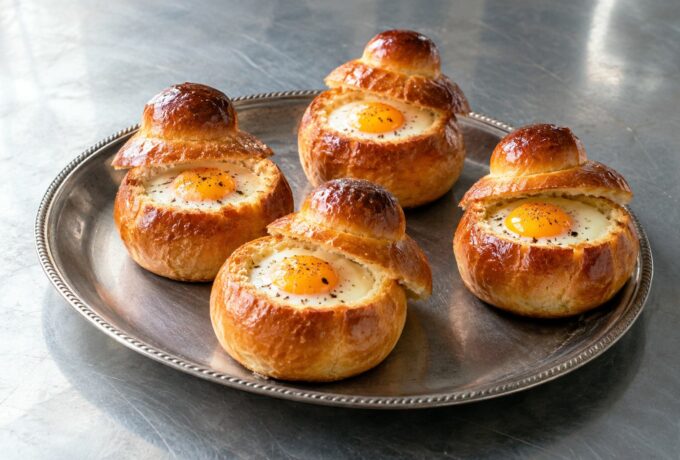Œufs en brioche au four