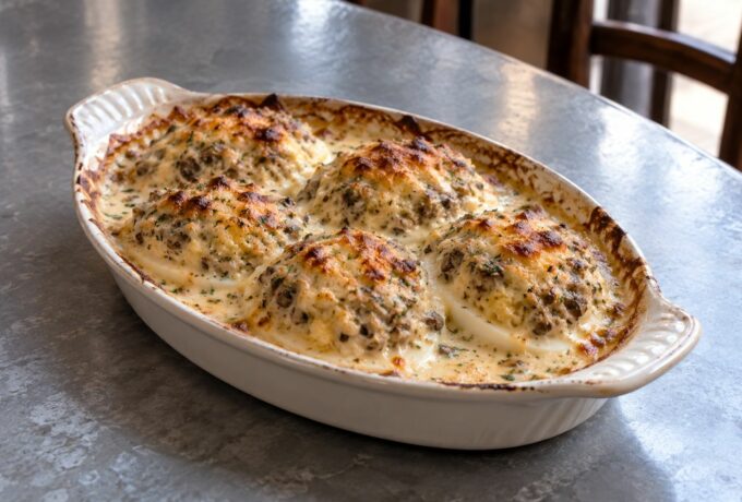 Œufs farcis à la Chimay aux champignons