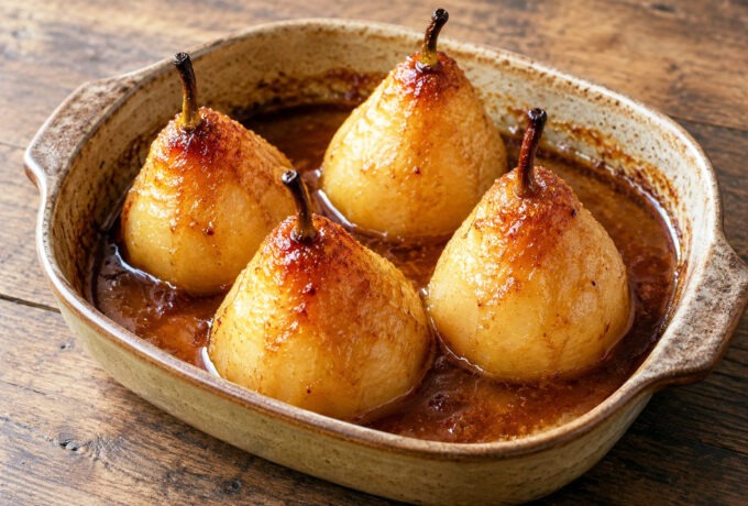 Poires au four au sucre roux