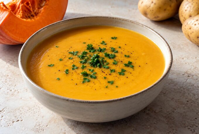 Potage au potiron et pommes de terre