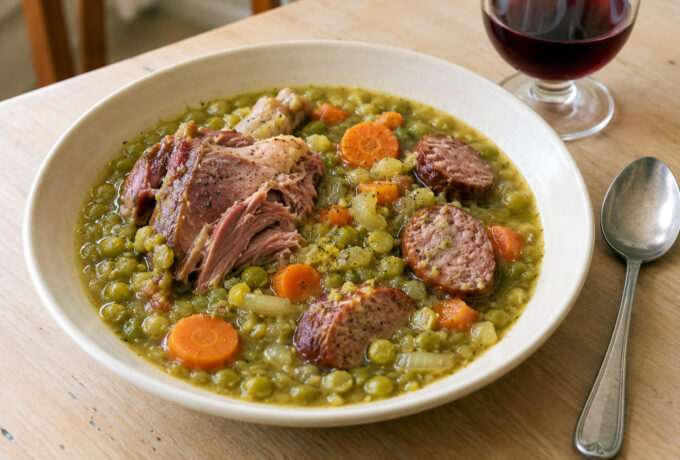 Potée de pois cassés au jambonneau