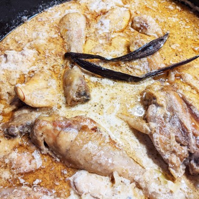 Poulet a la vanille et au rhum