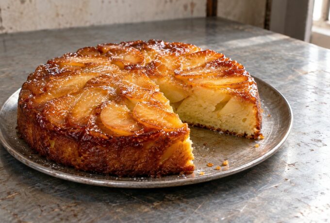 Quatre-quarts aux pommes et au caramel